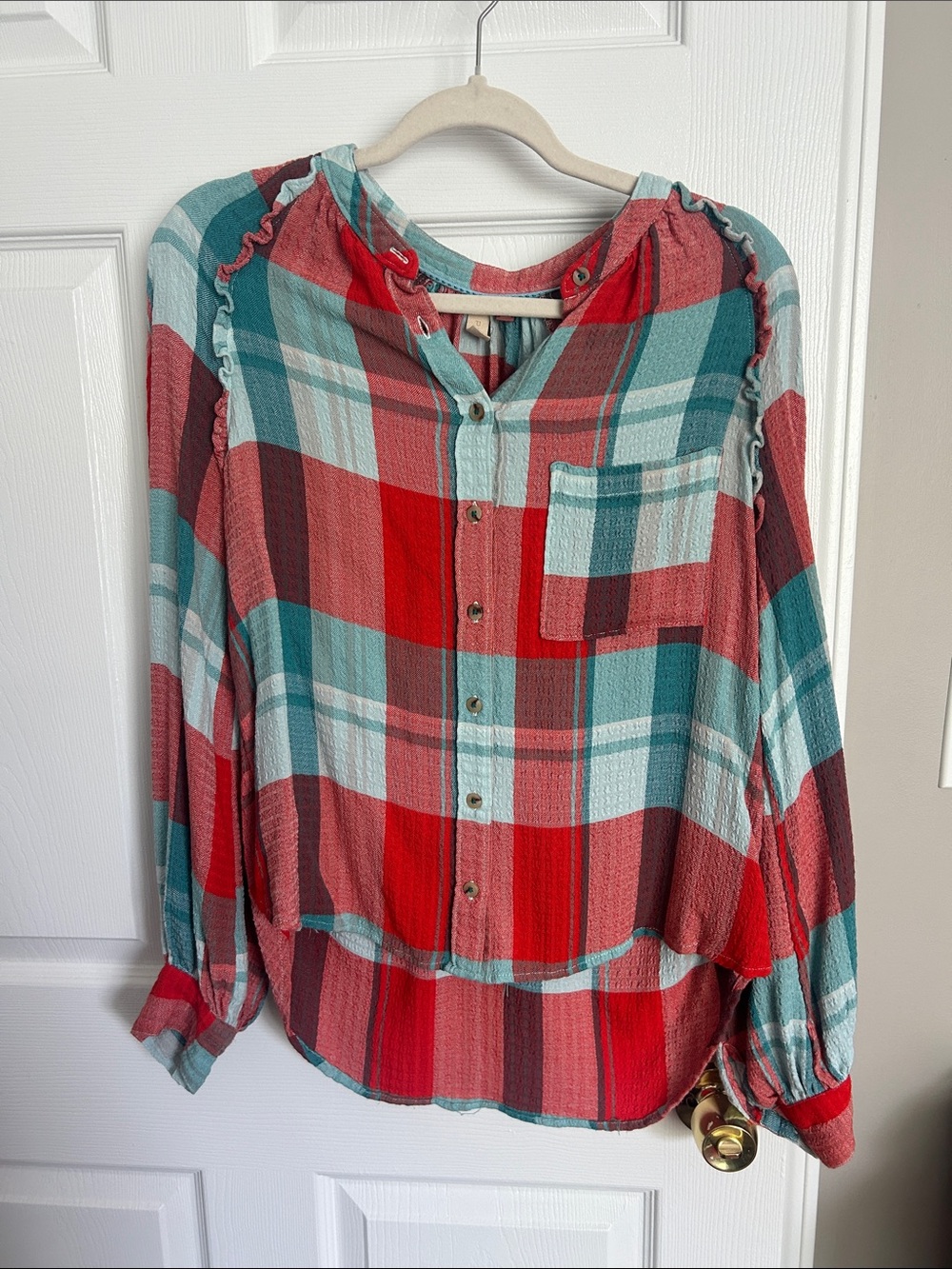 Anthropologie Pilcro Plaid Blouse